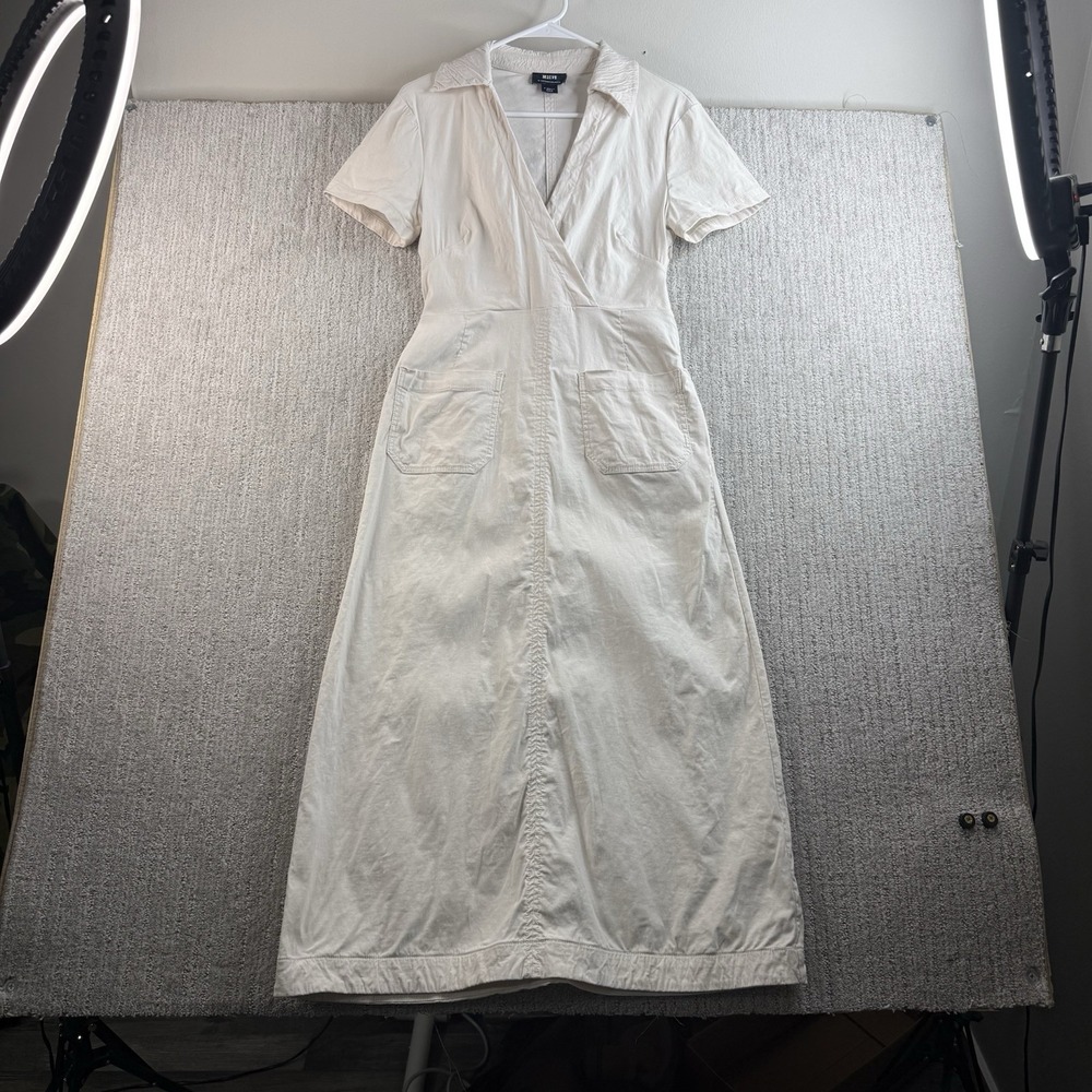 Anthropologie Maeve The Colette Wrap Jumpsuit Women's Size XS White No Belt